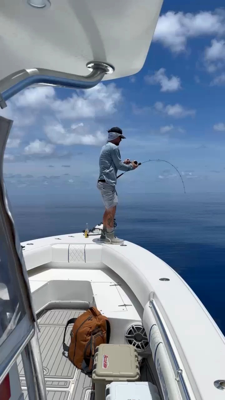 Working a bait off the bow in deep water